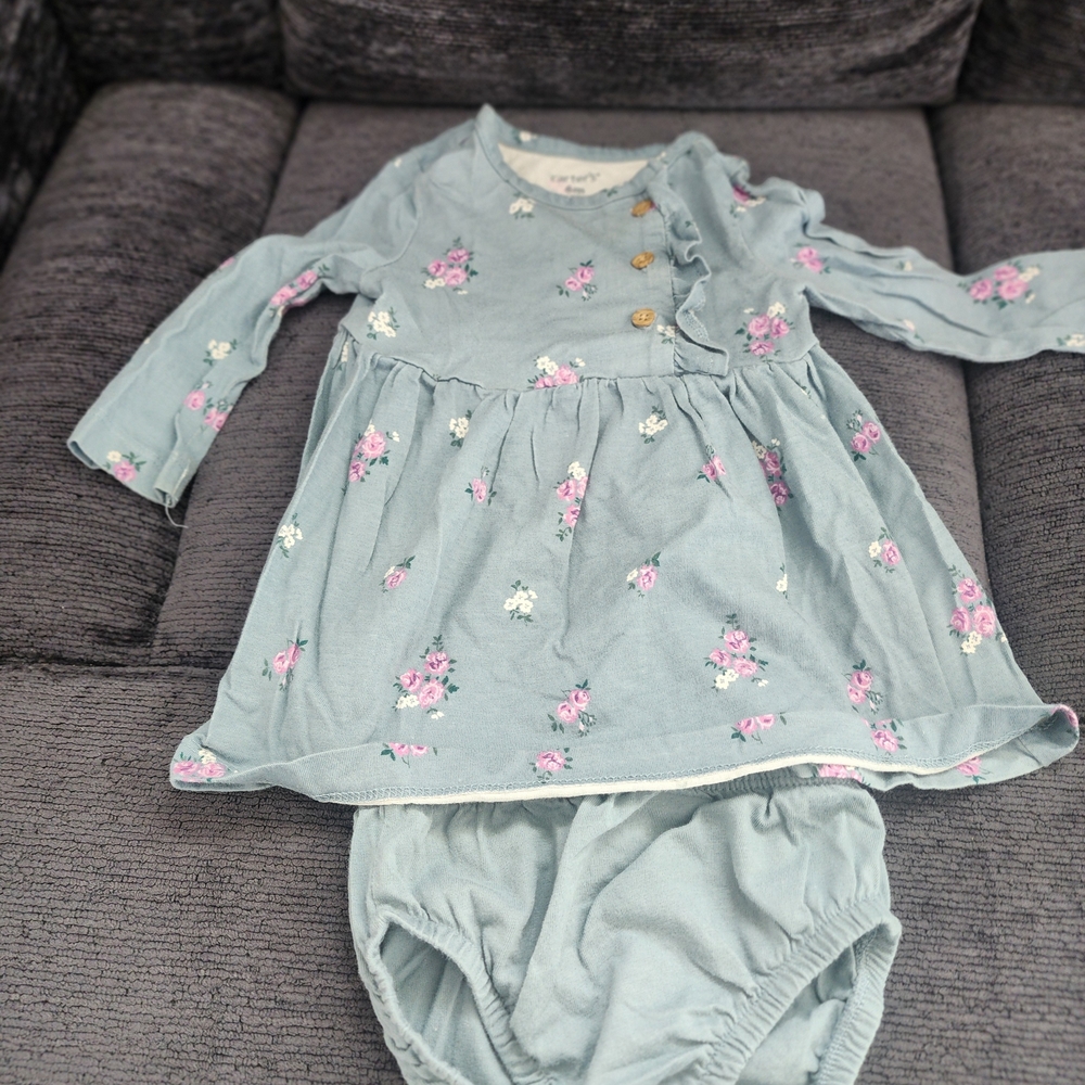 Carter's Blue Floral Casual Dress Set